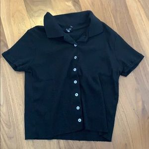Brandy Melville Black Polo Top w buttons